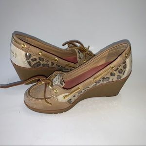 Sperry Topsiders Goldfish Leopard Print Wedge
